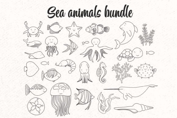 Download Sea Animals Bundle Svg, Sea Animal Svg - Animals bundle Collection