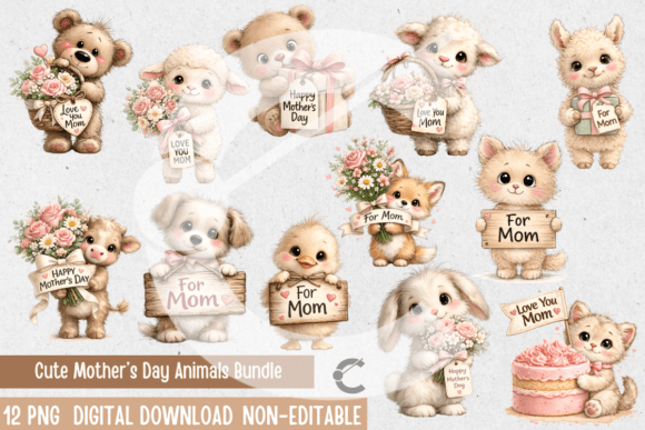 Download Cute Mother’s Day Animals Bundle - Animals bundle Collection