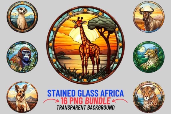 Download Stained Glass African Animals Bundle - Animals bundle Collection