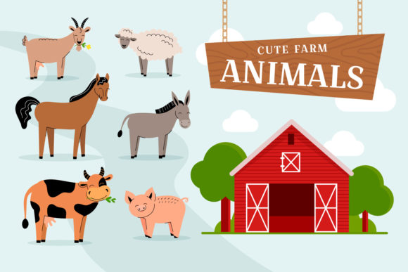 Download Cute Farm Animals Clip Art - Cute farm animals Collection