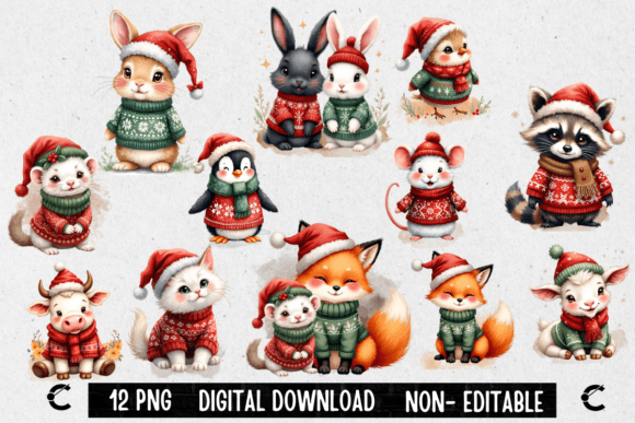 Download Cute Christmas Animals Bundle - Animals bundle Collection