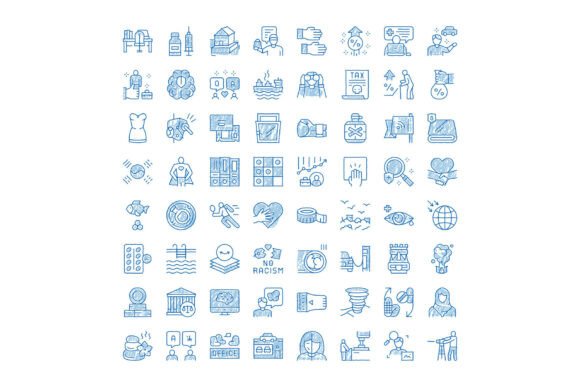 Download Hand Drawn Blue Pen Global Social Issues - Hand drawn Collection