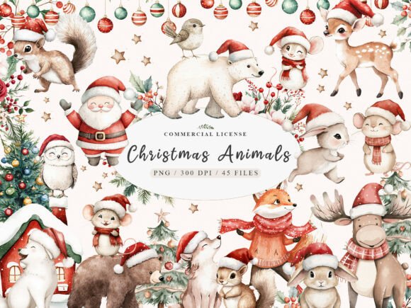 Download Sweet Christmas Woodland Animals Bundle - Animals bundle Collection