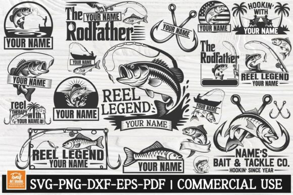 Download Fishing SVG Bundle, 20 Monogram Design - Fish Collection