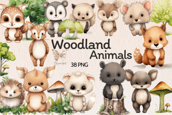 Download Watercolor Woodland Animals Cliparts - Woodland animals cliparts Collection