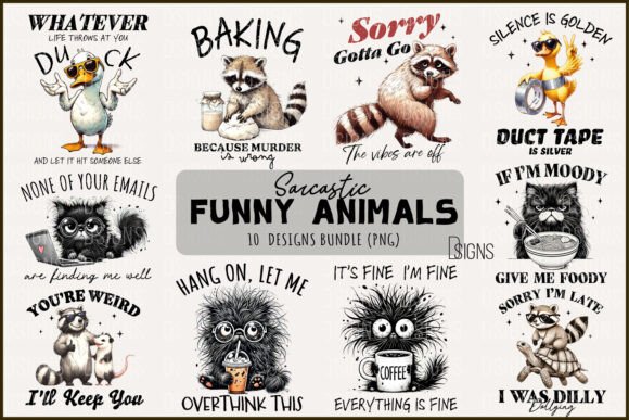 Download Sarcastic Funny Animals Bundle Raccoon - Animals bundle Collection