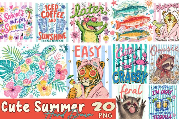 Download Cute Summer Hand Drawn Bundle - Hand drawn Collection