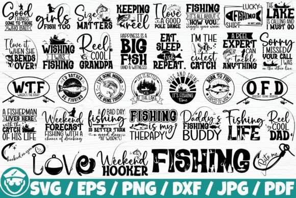 Download Fishing Life / Fishing Quotes X35 BUNDLE - Fish Collection