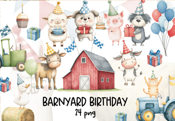 Download Cute Farm Animals Clipart for Kids Party - Cute farm animals Collection