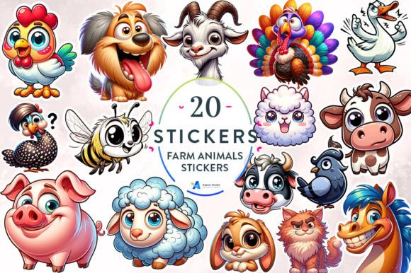 Download Cute Farm Animals Stickers - Cute farm animals Collection