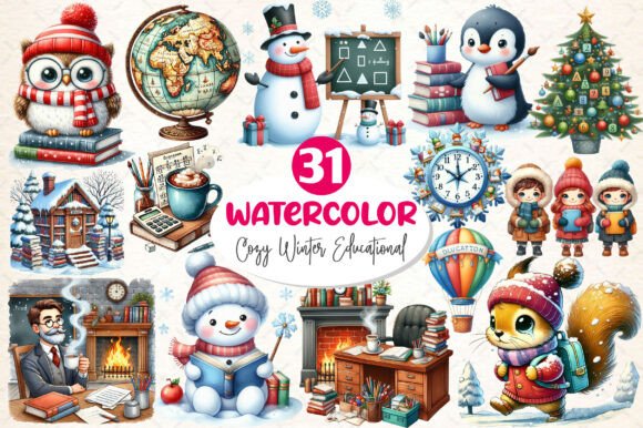 Download Cozy Winter Educational Clipart - Educational clipart Collection