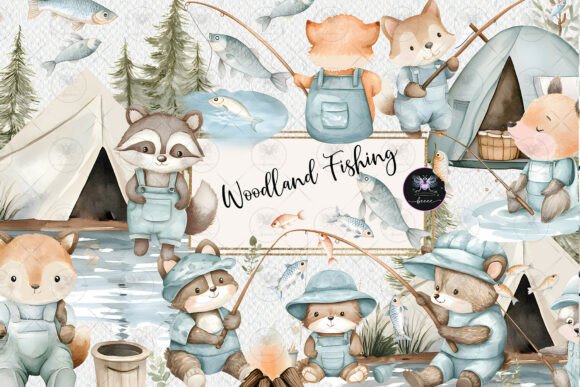 Download Woodland Fishing Baby Clipart - Fish Collection