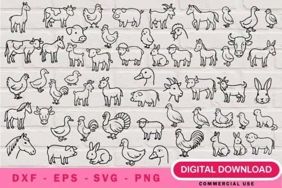 Download Cute Farm Animals SVG Bundle - Cute farm animals Collection