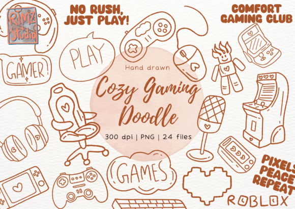 Download Cozy Gaming Doodle Hand Drawn - Hand drawn Collection