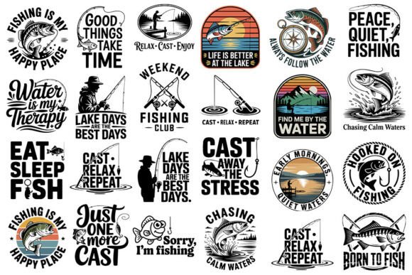 Download Fishing SVG Bundle | Lake Life &amp; Fishing - Fish Collection