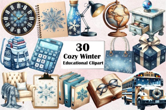 Download Cozy Winter Educational Clipart Bundle - Educational clipart Collection