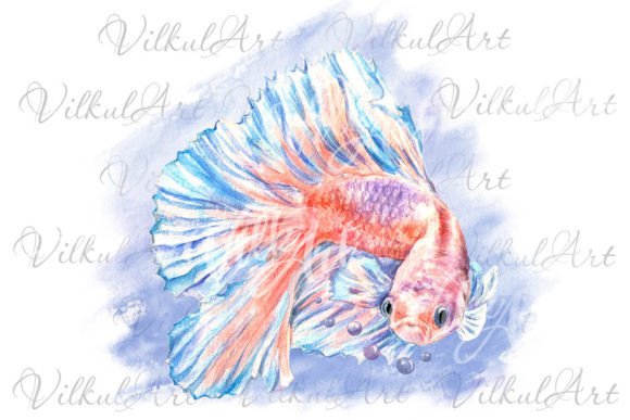 Download Cute Animal Png Watercolor Clipart Fish - Fish Collection