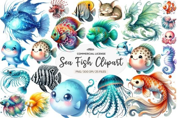 Download Watercolor Sea Fish Clipart - Fish Collection