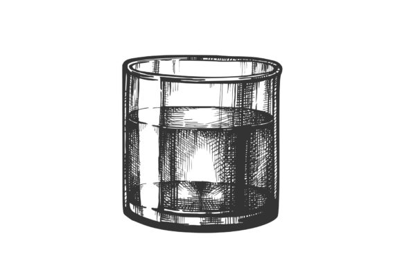 Download Hand Drawn Glass Fresh Healthy Purity - Hand drawn Collection
