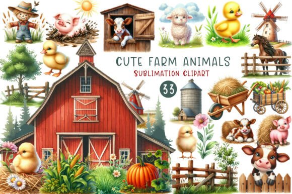 Download Cute Farm Animals Clipart - Cute farm animals Collection