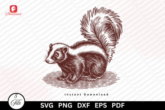 Download Forest Animal Hand Drawn Skunk SVG PNG - Hand drawn Collection
