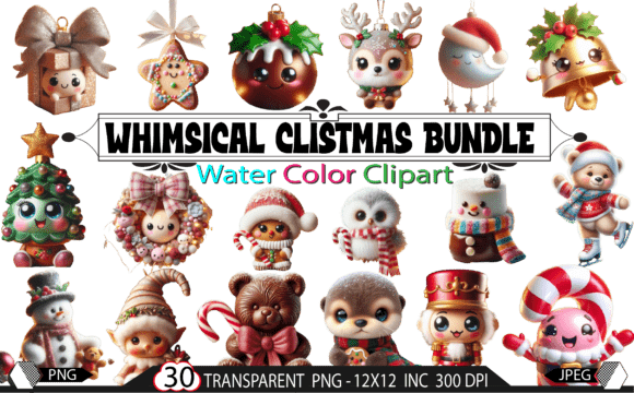 Download 30 PNG,Cute Christmas Animals Bundle - Animals bundle Collection