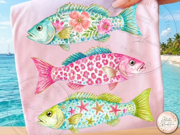 Download Preppy Summer Png Coastal Fish Png - Fish Collection