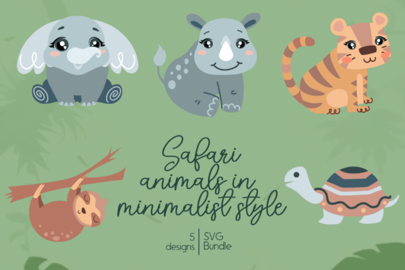 Download Minimal Safari Animals Bundle - Animals bundle Collection