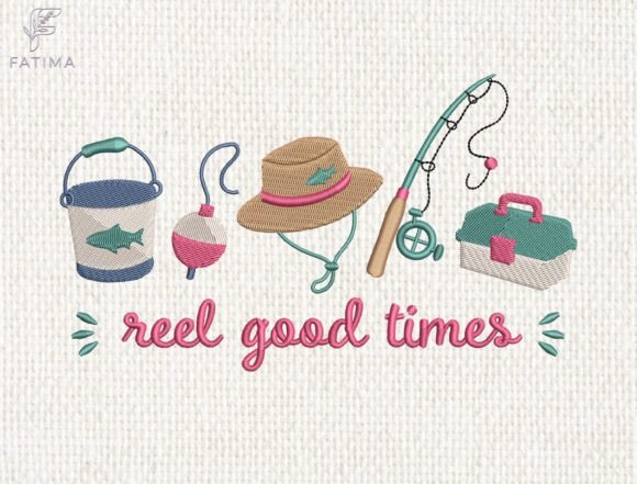Download Reel Good Times Fishing Embroidery - Fish Collection